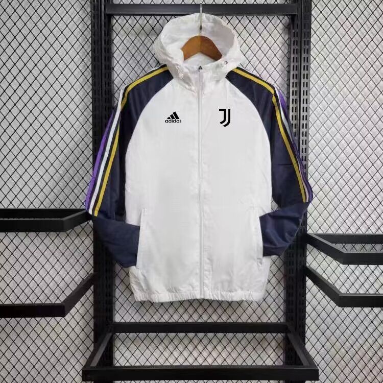 AAA Quality Juventus 24/25 Wind Coat - White/Navy Blue